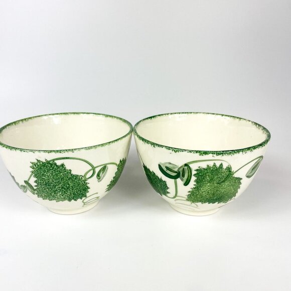 Poole Pottery Green Leaf Breakfast Cup and Saucer 2 sets - Picture 7 of 13